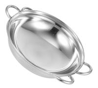 INOOMP Lot de 2 Poêles en Acier Inoxydable 26 Cm Anti-déversement, Marmites Shabu sans Couvercle pour Cuisson Individuelle, Ustensiles Cuisine Résistants et Adaptés la Cuisine Maison