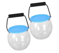 INOOMP Lot De 2 Récipients Transparents Portables pour Bols Et Aquariums pour Enfants pour Attraper des Poissons en Plein Air Petits Récipients Transparents avec