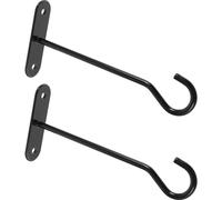 INOOMP Lot de 2 Sets de Sets de Crochets Suspendus en Fer Noir pour Plantes, Légers et Faciles à Retirer, Support Mural Simple pour Intérieur et Extérieur, pour Lanternes et Mangeoires