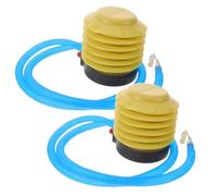 INOOMP Lot de 2 Sets de Sets de Pompes à Pied Manuelles pour Ballons de Sport et Yoga, Kit Portable avec 4 Bouchons et 2 Extracteurs, en Plastique Jaune, pour Camping et Exercices