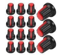 INOOMP Lot de 20 Boutons de Potentiomètre Rouges 6 Mm pour Table de Mixage Dj, Capuchons Rotatifs de Contrôle du Volume et Tonalité, Remplacement pour Potentiomètre à Arbre Méplat,