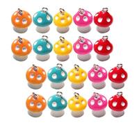 INOOMP Lot de 20 Pendentifs Champignon en Résine Épingle Suspendue, Mini Charmes Uniques pour Boucles D'oreilles et Fêtes, Créativité DIY et Accessoires de Mode Couleur Couleur Aléatoire