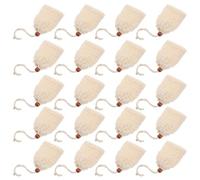 INOOMP Lot de 20 Pochettes à Savonnette en Filet de Coton-lin avec Cordon de Serrage et Bois, Paquet Exfoliant Moussant Réutilisable, Séchage Rapide, Sport et Voyages