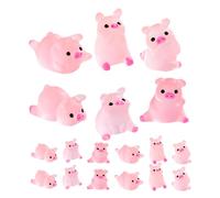 INOOMP Lot de 24 Mini Cochons en Résine Figurines Mignonnes Breloques pour Décoration De Gâteau Jardin Aquarium Plantes en Pot Maison De Poupée Cache-Pot Salle De Jeux