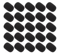 INOOMP Lot de 25 Bonnettes de Protection Coupe-vent pour Microphone à Clipser, Mousse Souple Noire 30x22x8 Mm, Housses Isolantes Acoustiques pour Accessoires de Micro à Pince, Usage