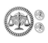 INOOMP Lot de 3 broches symbole de la justice, broche Balance, argent
