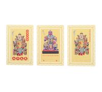 INOOMP Lot de 3 cartes Feng Shui Tai Sui : 2026, année du cheval, amulette du général Li Cheng, élimine le mal, apporte chance et, décoration de portefeuille, carte de bon augure du, amulette