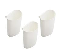 INOOMP Lot de 3 Seaux de Rangement Suspendus en PP Blanc pour Chariot à roulettes, Panier Compact pour Salon de Beauté, Poubelle et Boîte de Stockage Polyvalente, pour Espace