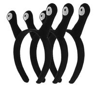 INOOMP Lot de 3 Serrage-têtes Escargot Noirs en Tissu Léger, Accessoires Créatifs pour Cheveux, Bandeaux Cosplay et Fête, Bandeaux Costume Femmes, Serrage-tête Confortables et Originaux