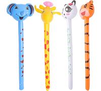 INOOMP Lot De 4 Bâtons Gonflables Créatifs En Pvc Pour Garçon Et Filles, Animaux Colorés, Légers Et Faciles à Gonfler, Jouets D’anniversaire Et Fêtes Enfantines
