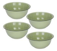 INOOMP Lot de 4 Bols en Émail Vintage Multifonctions 18 CM, Bassines Émaillées Épaisses pour Mélanger, Conserver et Laver, Surface Lisse Facile à Nettoyer, la Cuisine et Conservation