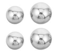 INOOMP Lot de 4 Boules décoratives flottantes en Acier Inoxydable, 2 | Globes miroirs creux réfléchissants d'extérieur de 2,5 et 3 pouces, sphères flottantes pour bassins de jardin,