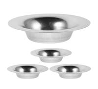 INOOMP Lot de 4 coupelles en Acier Inoxydable pour brûleur à Cire Fondue, coupelles de Rechange de 8,8 cm pour brûleurs à Huile à Bougie Chauffe-Plat, Plateaux universels résistants à la Chaleur