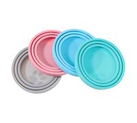 INOOMP Lot De 4 Couvercles De Boîte pour Chat Et Chien en Silicone Flexible, Multicolore, Universels Et Étanches pour Aliments Frais, Usage Domestique pour Animaux De Compagnie
