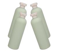 INOOMP Lot de 4 Flacons Distributeurs de Savonnette Mains 400 Ml, Bouteilles Rechargeables en Plastique Abs Vert Avocat, pour Voyage et Salle de Bain, Flacons de Shampoing et Gel