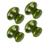 INOOMP Lot de 4 Masseurs Visage Champignon en Jade Vert, Pierre de Massage Gua Sha pour Soin Anti-âge, Stimulation des Méridiens et Raffermissement, Outil Facial Portatif pour