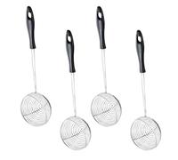 INOOMP Lot de 4 Passoires en Acier Inoxydable Multifonctions Poignée Ergonomique, Filtre à Tamis pour Égoutter et Infuser, Ustensiles la Cuisine Inox Adaptés aux Fondues et Restaurants