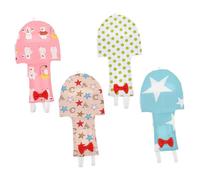 INOOMP Lot De 4 Vêtements pour Perroquets Couches Absorbantes, Costume De Vol en Tissu Doux, Taille L, Motifs Blancs à Pois Verts, Ours, Étoiles Bleues Et ABC, pour Perruches Et Oiseaux De Compagnie