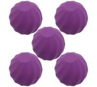 INOOMP Lot de 5 Tubes de Brillant à Lèvres Rechargeables Violets, Boîtier Sphérique Portable, Plastique, Emballage Compact pour Fabrication et Organisation de Soins des Lèvres DIY