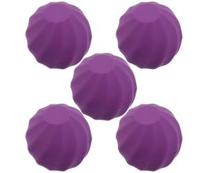 INOOMP Lot de 5 Tubes de Brillant à Lèvres Rechargeables Violets, Boîtier Sphérique Portable, Plastique, Emballage Compact pour Fabrication et Organisation de Soins des Lèvres DIY