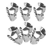 INOOMP Lot de 6 Assiettes à Huîtres en Acier Inoxydable Argenté, Résistantes à Haute Température, Empilables, Plats à Sauce pour Barbecue, Cuisson Vapeur et Restauration, Vaisselle