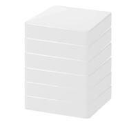INOOMP Lot de 6 capuchons de poteau pyramidaux blancs en PVC, décoratifs pour clôture, boîte aux lettres, lampadaire, pont, quai, poteaux de clôture, boîte aux lettres extérieure, 3,5 x 3,5 pouces