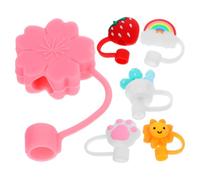 INOOMP Lot de 6 Embouts de Paille en Silicone Réutilisables, Décoratifs et Adorables, Protègent la Paille Fêtes ou Camping