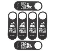 INOOMP Lot de 6 panneaux de porte double face en similicuir « Ne pas déranger » avec indicateur de nettoyage de chambre, pour hôtels, bureaux et maisons.