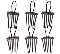 INOOMP Lot de 6 Peignes à Cheveux avec Élastique pour Coiffure Volumineuse, Accessoires Coiffure Relevée, Plastique Solide, Couleurs Café et Noir, Adaptés à Divers Types de Cheveux,