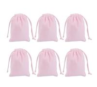 INOOMP Lot de 6 Pochettes à Cordon en Flanelle Rose pour Bijoux et Perles, Faciles à Ouvrir et Fermer, Pratiques Rangement Lors D'expositions Commerciales