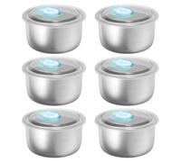 INOOMP Lot De 6 Pots À Glace 500 Ml En Acier Inoxydable CongéLateur | Empilables, Glace Maison, Bords Arrondis, Couvercle AléAtoire, Parois Lisses, Format Pratique