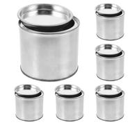 INOOMP Lot de 6 Pots Ronds pour Peinture en Fer 0,5 L, Réservoir D'encre Résistant pour Rangement et Transport, pour Loisirs Créatifs et Usage Domestique