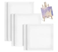 INOOMP Lot de 6 Toiles Carrées en Coton Blanc pour Peinture à L'huile et Acrylique, Surface Confortable et Usage Polyvalent pour Artistes