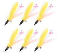 INOOMP Lot de 8 Jouets à Plumage pour Chat Taquinant, Accessoires Attachables et Interchangeables Clochettes, Adaptés pour Arbres à Chat et Poignées de Porte