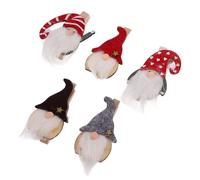 INOOMP Lot de 9 Pinces en Bois Décoratives de Noël Motifs GNOME pour Accessoires de Décoration de Fenêtres et Ornements Suspendus Style Aléatoire