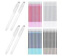 INOOMP Lot de Recharges de Stylos Marqueurs Textiles Effaçables à L'eau pour Broderie Point de Croix, Encre Hydrosoluble, Couleurs Bleu, Rose, Noir et Argenté, Accessoires Couture