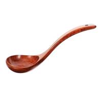 INOOMP Louche à Soupe en Bois Marron 28cm, Cuillère Cuisine Confortable à Saisir et Lavable, pour Servir Soupes Chaudes