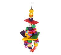 INOOMP Mâcher pour Perroquet Suspendu Perles Colorées Ondulées, de Broyage pour Oiseaux, Accessoire pour Cage, Maintien Bec et Griffes, Interactif Solide