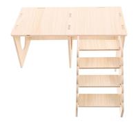 INOOMP Maison en Bois pour Hamster avec Tunnel à 2 Chambres et Échelle d'escalade, Cachette Amusante pour Petits Animaux, Décor Intérieur pour Cage, Favorise Activité Physique