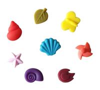 INOOMP Marqueurs de Verre à Vin Formes Feuille et Conque, Faciles à Appliquer 8 Pièces en Silicone Réutilisables Ventouse pour Mariages et Activités D'entreprise
