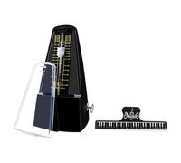INOOMP Métronome Mécanique Noir avec Pince à Notes, Précision Rythmique pour Piano Guitare Erhu et Autres Instruments de Musique, Accessoire Professionnel pour Couleur Couleur Aléatoire