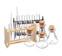 INOOMP Mini Tubes À Essai 2 Ensembles Accessoires Miniatures pour Maison De Poupée Décoration Modèle Éducatif Labo Chimie Réaliste 1.81X1.18X0.51In