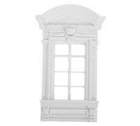 INOOMP Miniature European Style Dollhouse Window Frame Plastic Model with Roman Columns and Badges DIY Craft Supplies for Decorative Homes