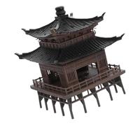 INOOMP Miniature Pavilion Statue for Fish Tank Décor Asian Zen Style Garden Ornament Elegant Classical Architecture Model for Aquarium and Tabletop Display