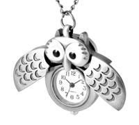INOOMP Montre de Poche Hibou Rétro Créative en Alliage, Argenté | Décoration Délicate, Quartz Précis pour Lire L’heure, Idée Présent Amie, Style Ancien