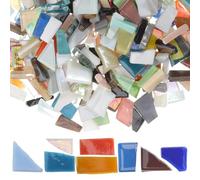 INOOMP Morceaux de Mosaïque en Verre Coloré 250 G Environ 240 Pièces Irrégulières pour Artisanat du Verre, Vitrail et Kits de Fabrication de Carreaux, Décoration DIY et Couleur Aléatoire