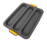 INOOMP Moule Baguette Silicone à Trois Compartiments Perforé | Silicone, Cuisson au Four et Façonnage Régulier, pour Pâte à Baguette et Petits Pains