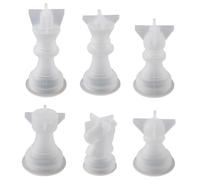 INOOMP Moule Echiquier Resine Epoxy en Silicone 6 Pièces pour Fabrication de Pièces D'échecs DIY, Facile à Nettoyer et Réutilisable, pour Projets Créatifs