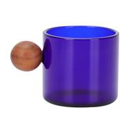 INOOMP Mug en Verre Borosilicate 200ml Poignée en Bois, Résistant Chaleur Froid, Portable et Élégant pour Café et Thé