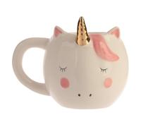 INOOMP Mug Licorne en Céramique Blanche, Tasse Décorative Réutilisable | Usage Bureau et Table, pour Thé ou Stylos, Présent Mignon pour Étudiants et Amateurs de Style Moderne